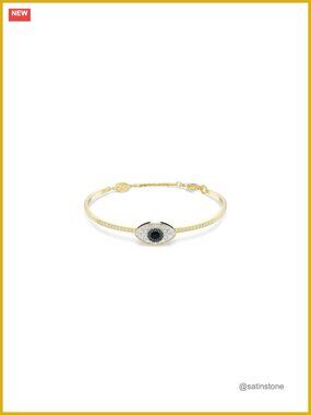 Swarovski Symbolica Turkish Eye Bangle Bracelet Round Stone